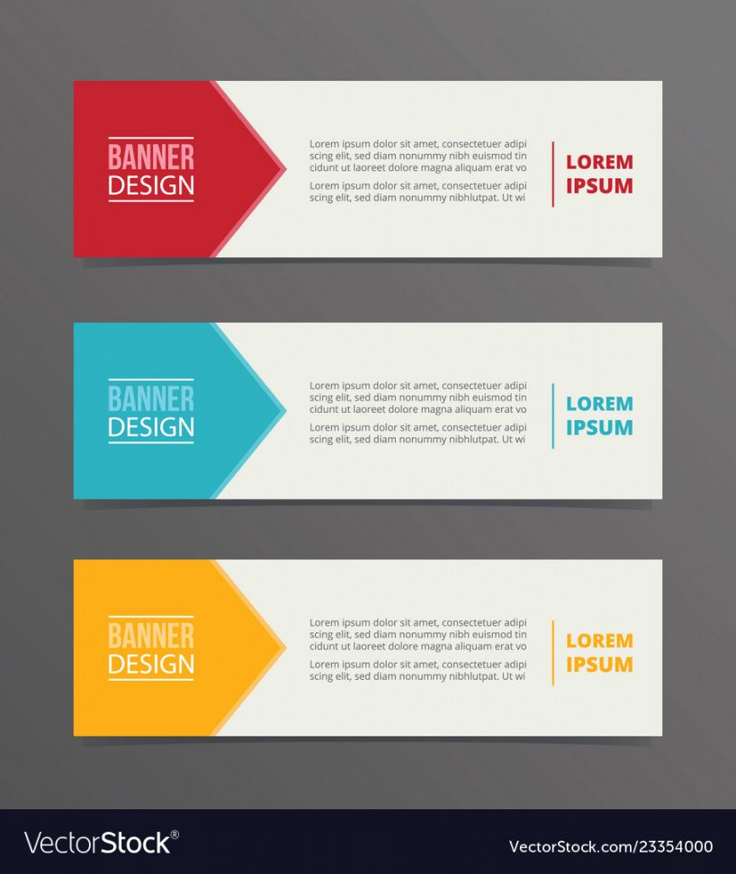arrow banner template design with horizontal vector image horizontal banner template excel