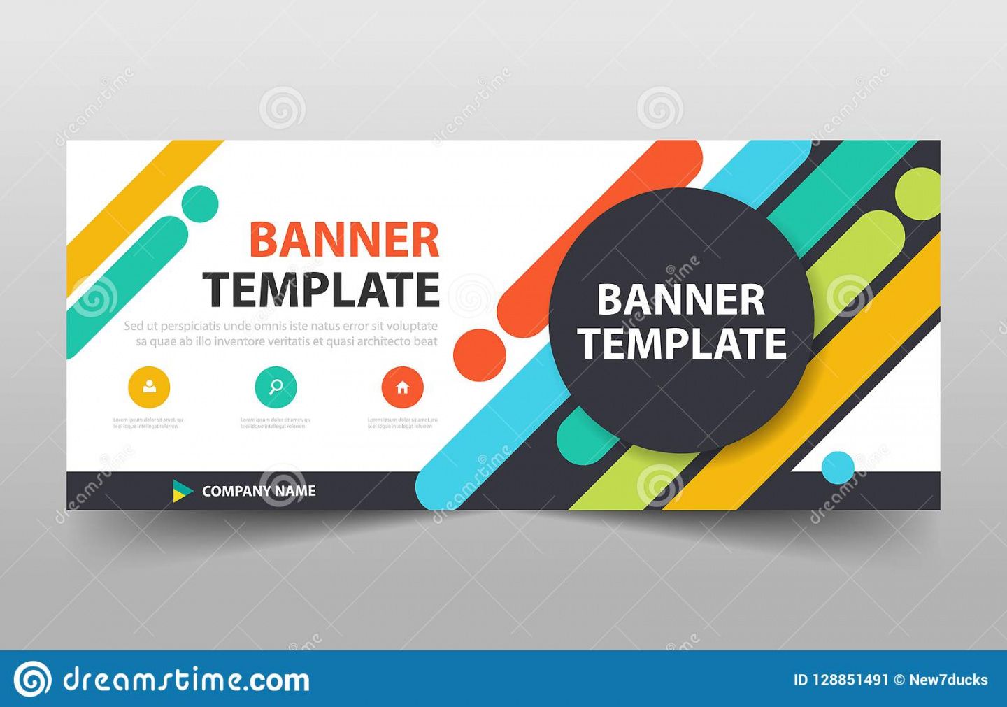 colorful creative business banner template header cover for horizontal banner template