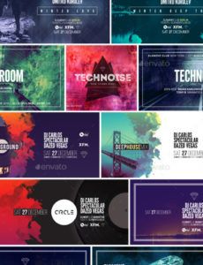 editable electronic music event facebook post banner templates bundle 1 event banner template example