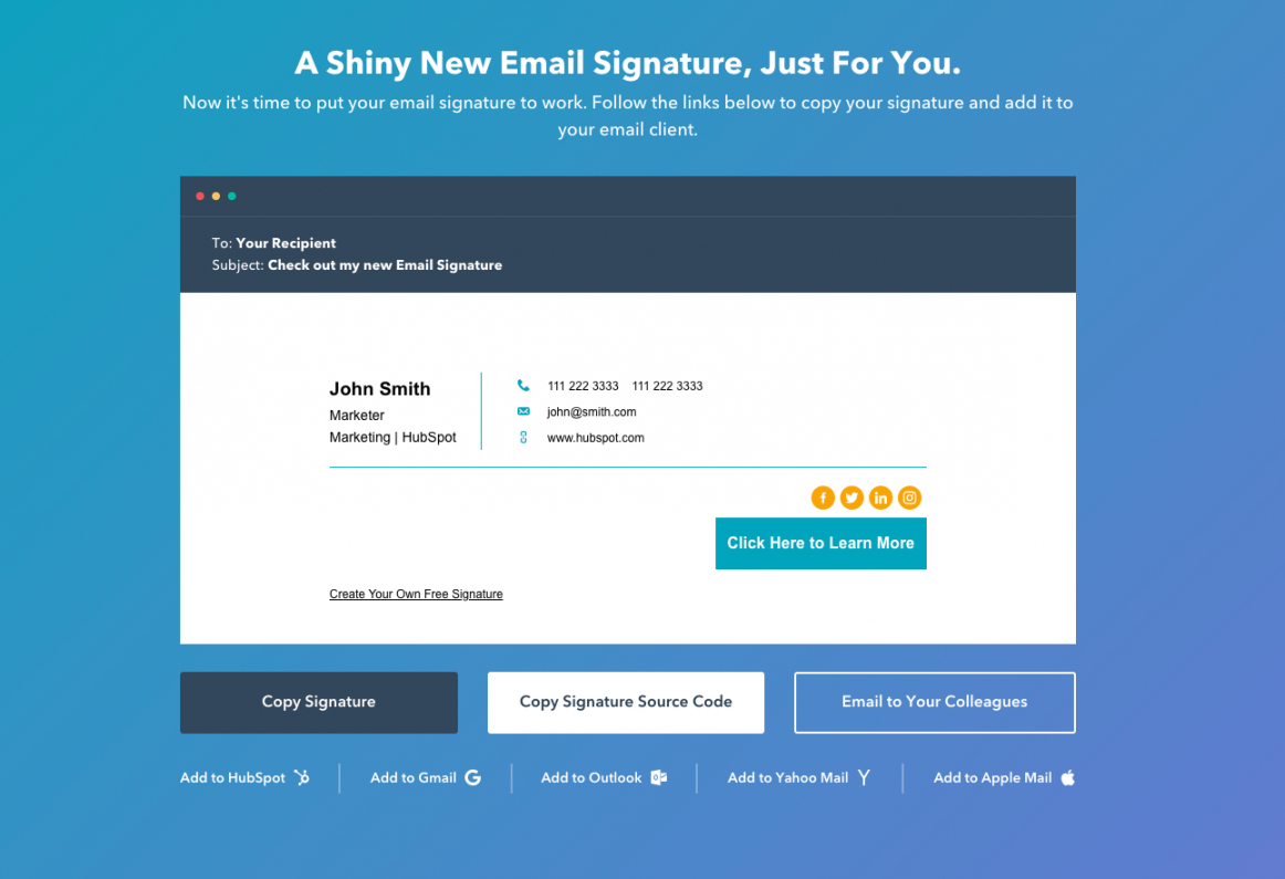 editable free email signature template generator by hubspot email signature banner template