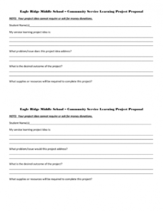 free eagle ridge middle school  community service learning service learning project proposal template word