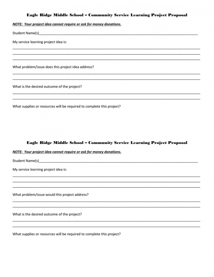 free eagle ridge middle school  community service learning service learning project proposal template word