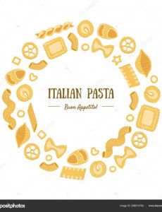 italian pasta banner template round frame with different types of  traditional pasta can be used for menu packaging fyer card vector  illustration round banner template