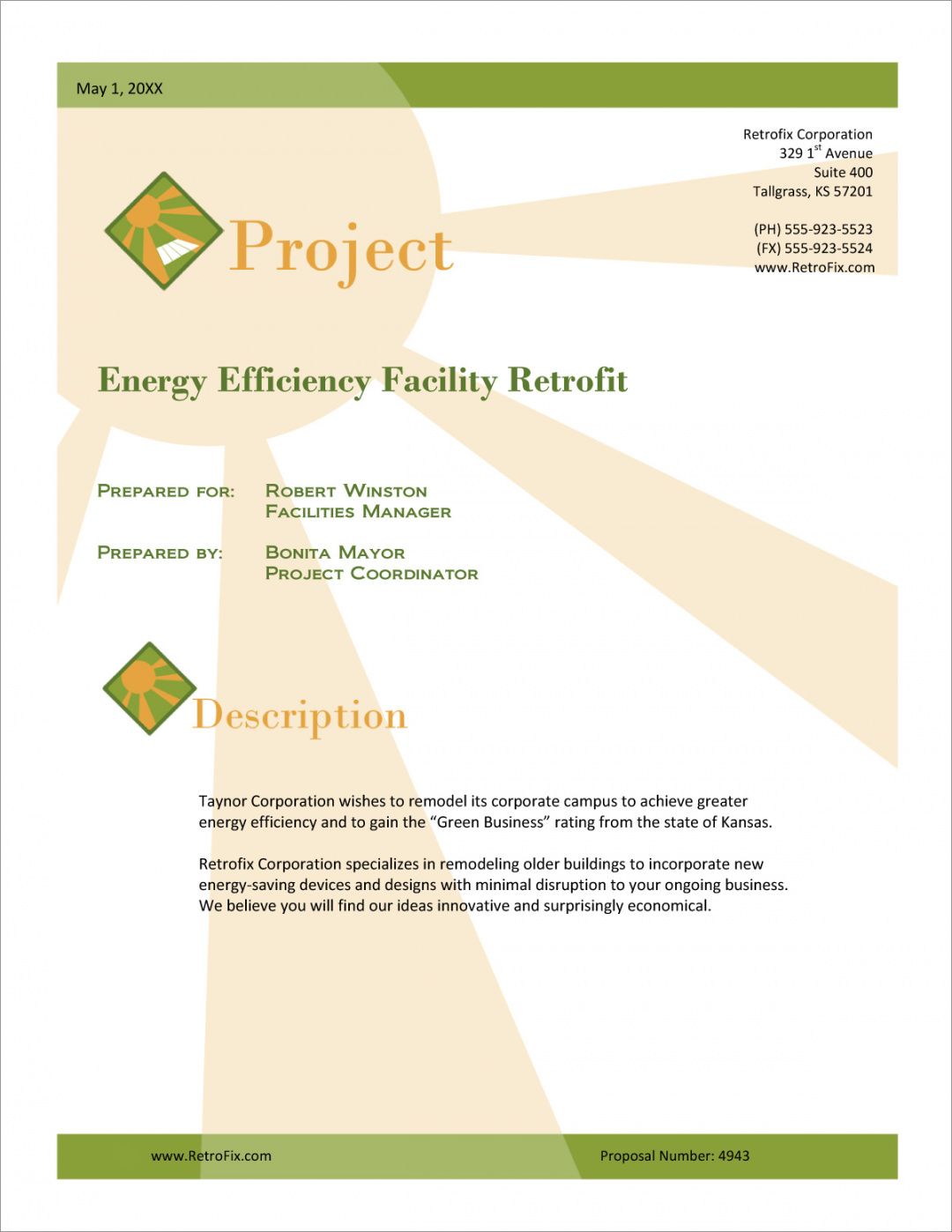 printable energy efficiency sample proposal  5 steps lighting retrofit proposal template example