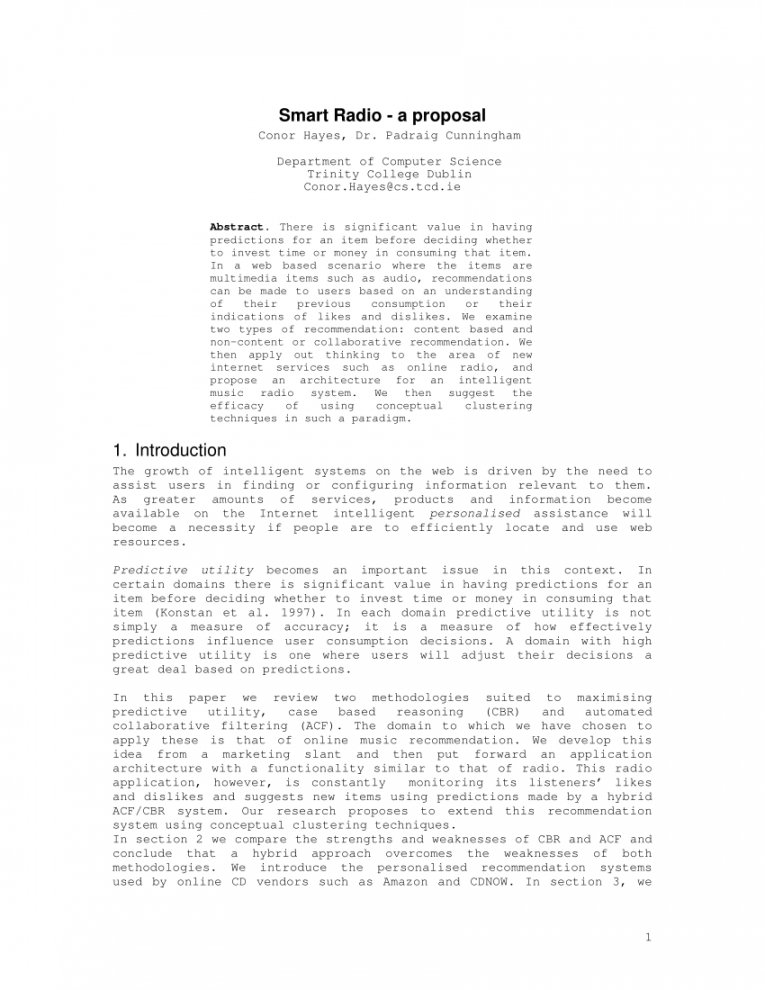 Printable Pdf Smart Radio A Proposal Radio Show Proposal Template PDF 