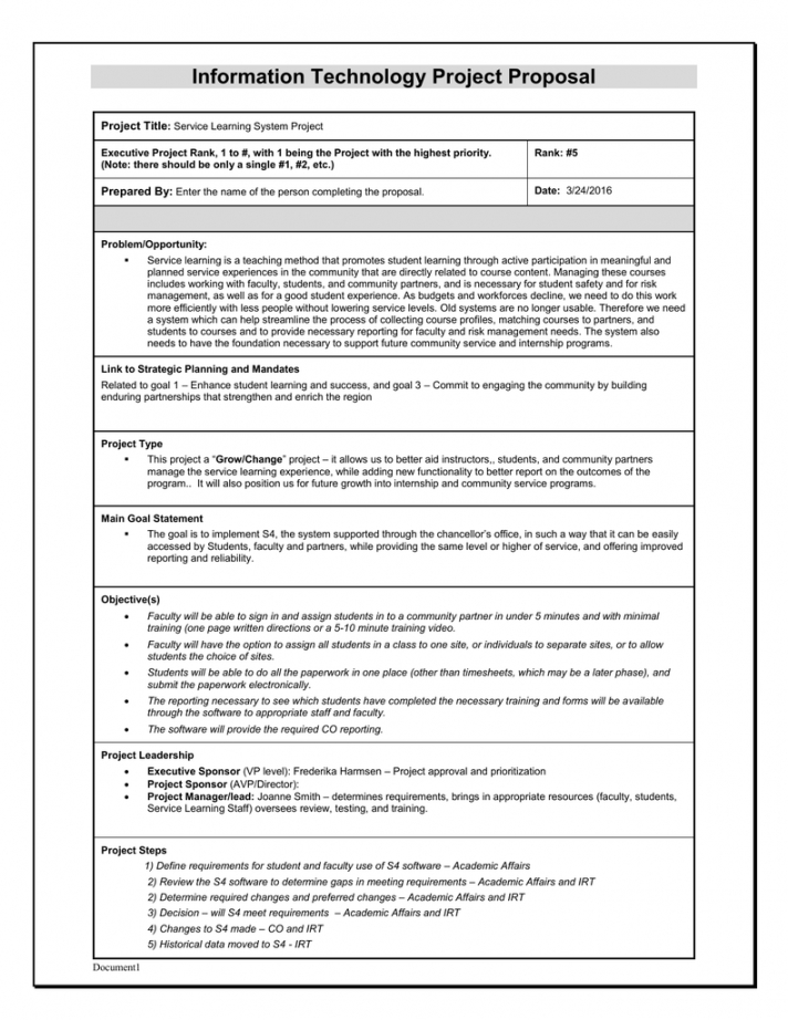printable project proposal sample service learning project proposal template word