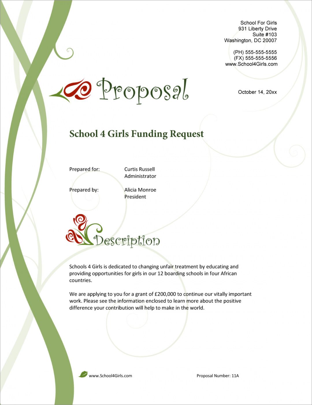 printable school funding request sample proposal  5 steps donor proposal template example