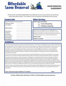 printable snow removal contract templates ~ addictionary snow removal proposal template example