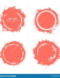 round banner of coral color explosive grunge banner round banner template example