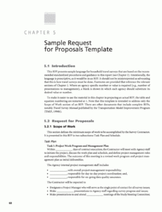 sample chapter 5  sample request for proposals template hotel request for proposal template word