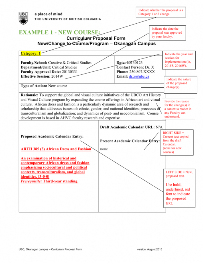 sample curriculum proposal form examples curriculum proposal template example