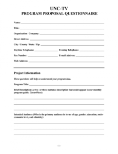 sample tv program proposal  fill online printable fillable radio show proposal template