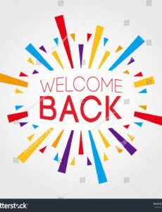 sample welcome back poster banner greeting template stock vector welcome home banner template word