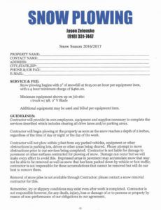 snow removal contract template ~ addictionary snow removal proposal template example