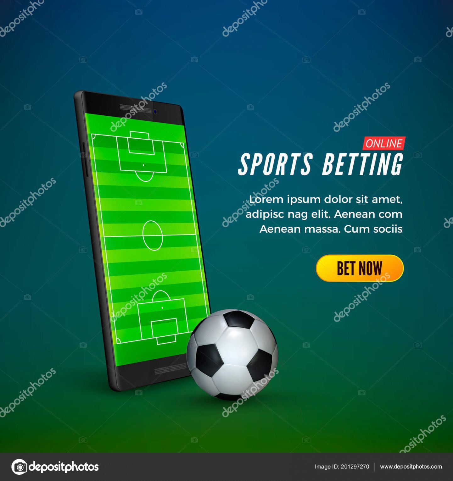sports betting online web banner template smartphone with football field  on screen and soccer ball vector illustration 201297270 football banner template word