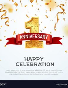 1 year anniversary banner template first vector image happy anniversary banner template word