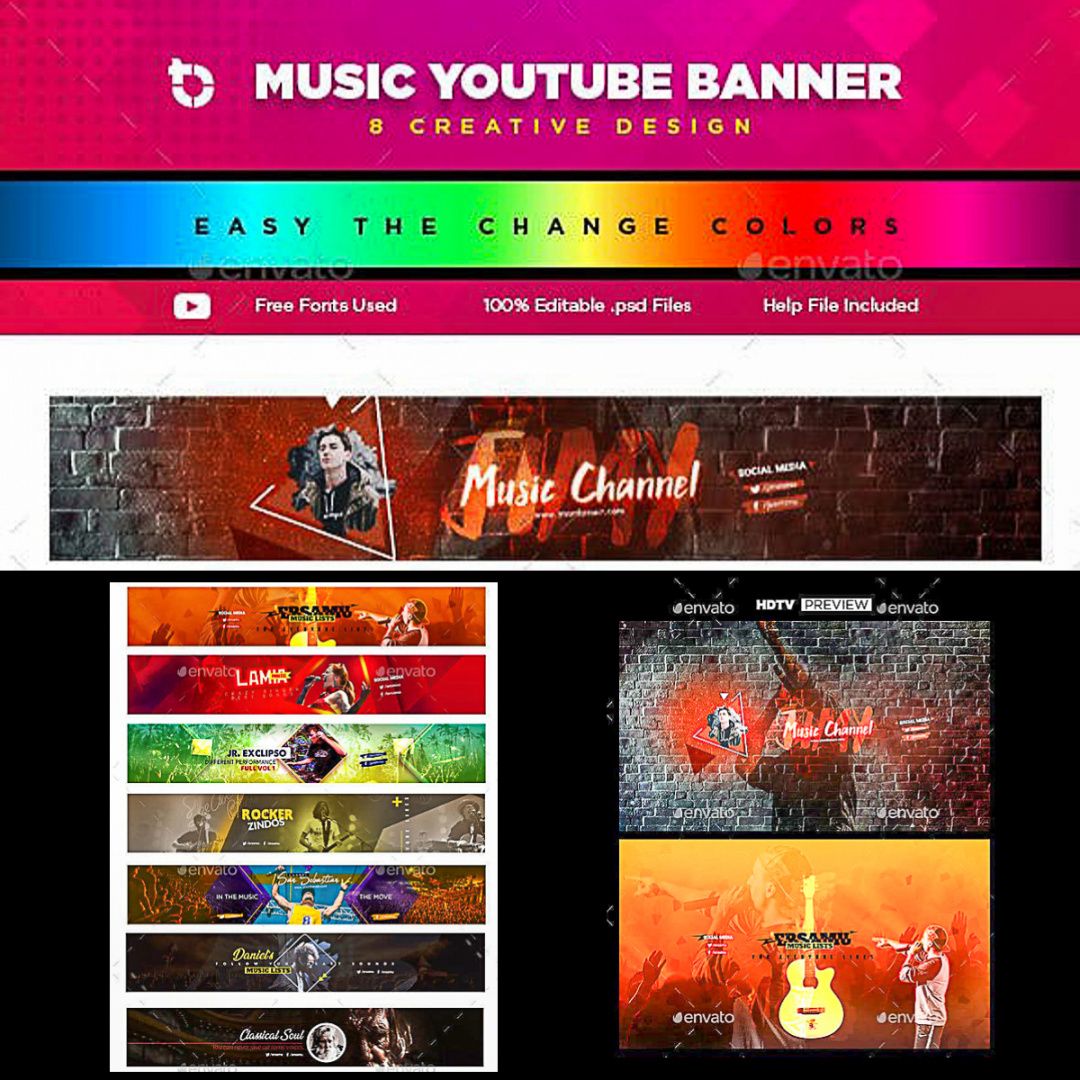 music youtube banner template  free download music youtube banner template doc