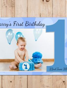 personalised boys 1st first happy birthday party photo banner poster n75 first birthday photo banner template pdf