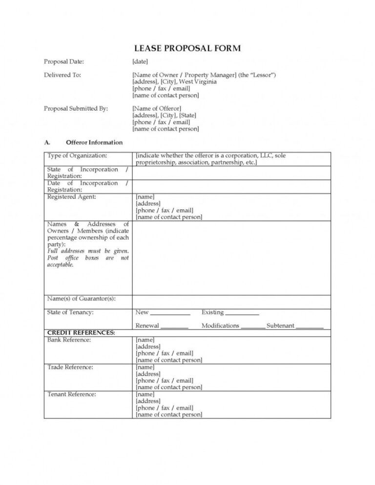 Business Lease Proposal Template