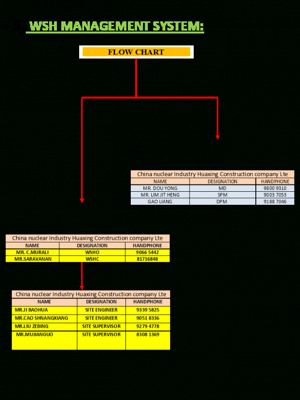Identify the types of information required for the review of wsh management system at the workplace picture