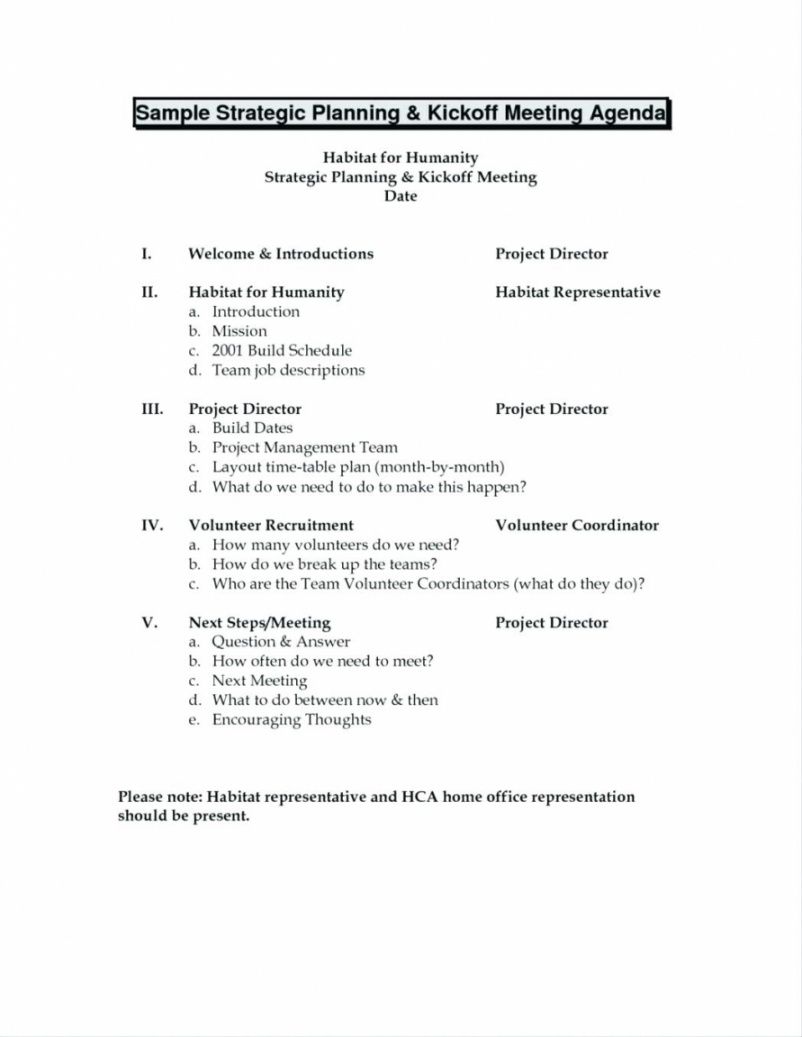 Kick Off Meeting Template