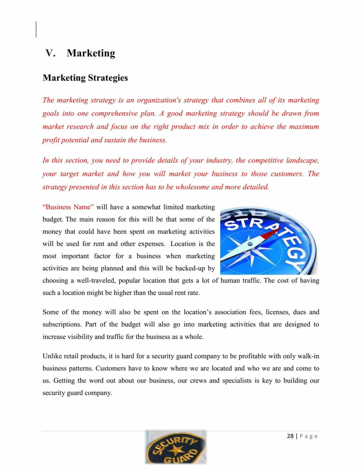 Security business proposal template picture