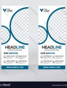 printable creative roll up banner design template royalty free vector pull up banner design template word