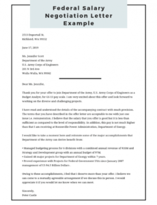 printable federal salary negotiation letter example  federal resume federal government proposal template