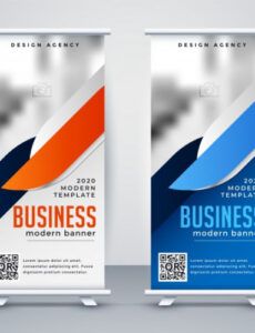 printable modern business roll up banner design template  free vector pull up banner design template