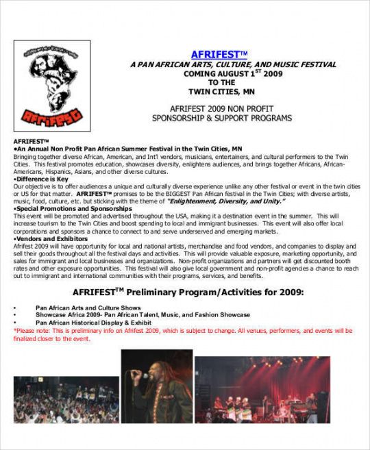 editable 47 sponsorship proposal examples in pdf  ms word  pages music festival sponsorship proposal template example