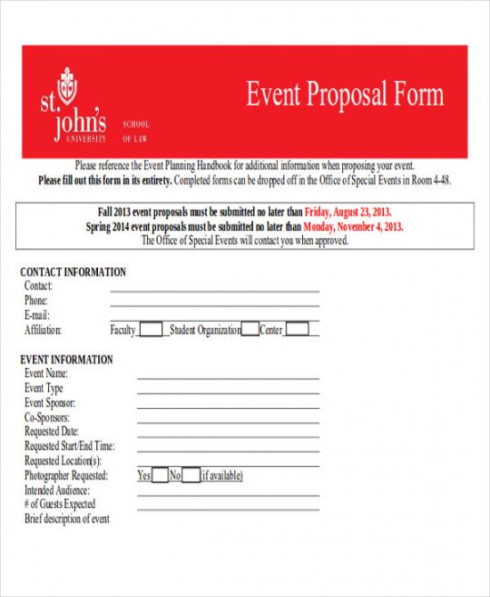 editable free 45 proposal form templates in pdf  ms word  excel event planner proposal template example