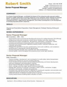 editable senior proposal manager resume samples  qwikresume proposal resume template