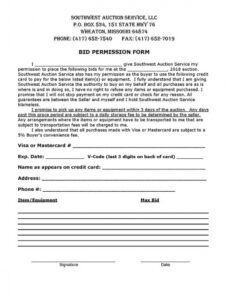 free bid permission form  demo demolition proposal template example