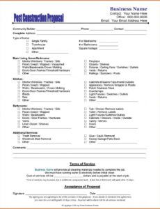 free house cleaning estimate form post construction proposal inventory management proposal template example