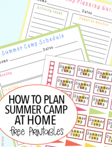 how to plan a summer camp at home  free printable  sunny summer camp proposal template doc