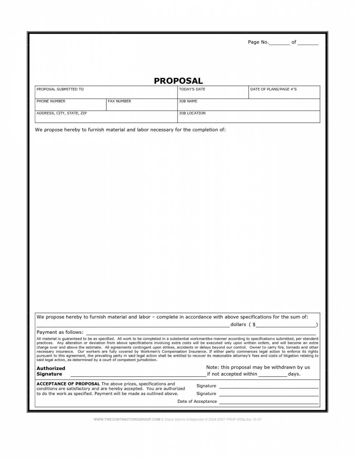 Carpentry Proposal Template