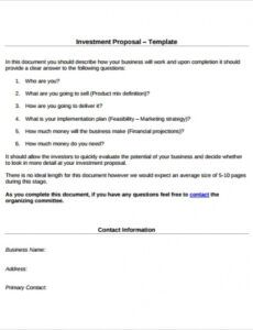 printable free 24 sample investment proposals in pdf  ms word sample investment proposal template excel