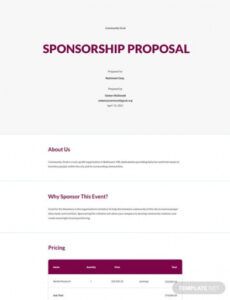 printable free printable sponsorship proposal template  word doc media sponsorship proposal template excel