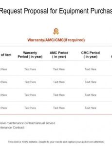 printable warranty of request proposal for equipment purchase ppt equipment request proposal template word
