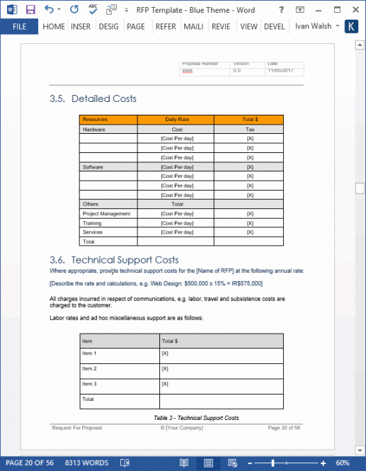 request for proposal rfp template ms wordexcel procedure proposal template pdf