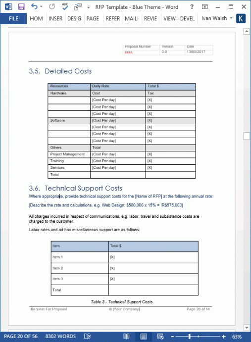 sample request for proposal rfp template ms wordexcel request for proposal document template excel