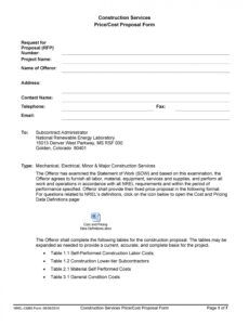 sample template construction request for proposal template request for proposal document template example