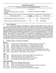 biographical sketches of key personnel darpa proposal template