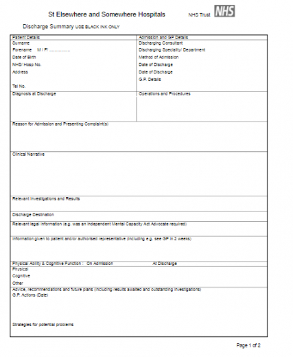 discharge summary template  free word templates hospital proposal template