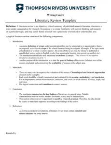 editable 50 smart literature review templates apa  templatelab proposal review template word