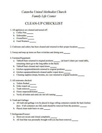 editable free 8 church cleaning checklist examples &amp;amp; templates church proposal template excel
