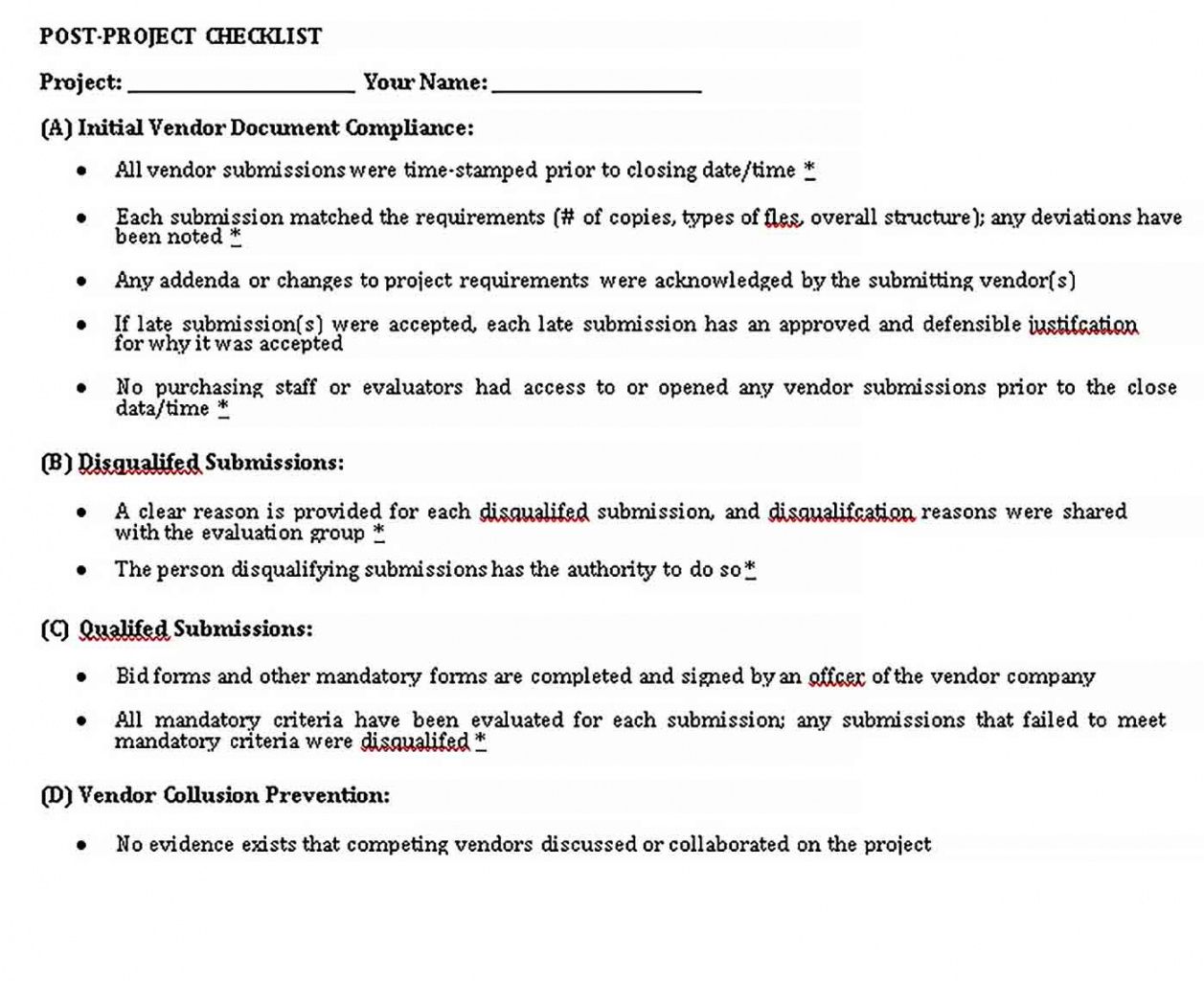 editable project evaluation checklist template  bcjournal proposal evaluation criteria template pdf
