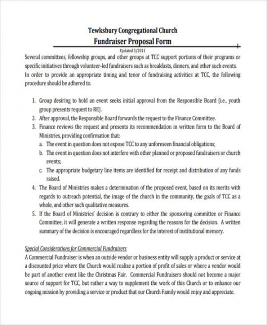 free 9 fundraising proposal examples in ms word  pdf  pages church proposal template pdf