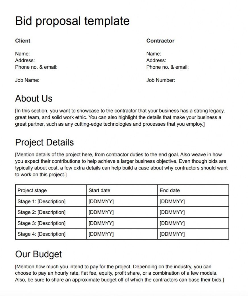 free download a free bid proposal template  signeasy brand ambassador proposal template doc