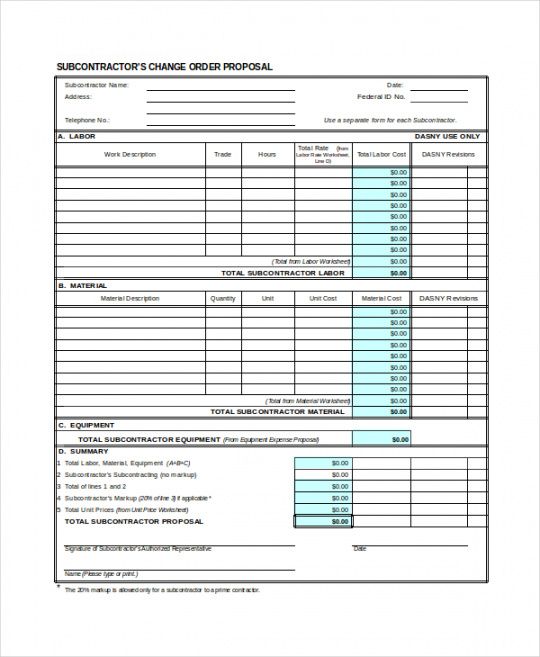 free free contractor proposal template  charlotte clergy coalition contractor proposal form template word